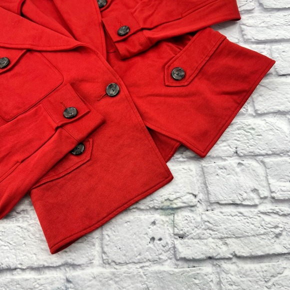 Cabi Playdate Jacket Red Blazer Utility Pocket Stretch Womens Size 6 Office - Picture 5 of 9